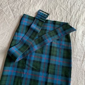 Zara Plaid Midi Skirt